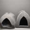 Pet Tent - Soft Bed for Dog and Cat by Best Pet Supplies - Gray Linen, 19" x 19" x H:19" (Pack Of 2)