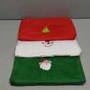 BYAWAY Christmas Hand Towels - Decorative Set, 25" x 16", Holiday Decor, 100% Cotton Towel Gift Set (Green, White, Red), Pack 12