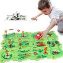 Puzzle Track Car Play Set, Plastic Puzzles for Kids with Vehicles, Railcar Puzzle, Car Tracks for Toddlers, Toys Gifts for 3 4 5 6 Year Old Boys, Toddler Boy Toys 3-4