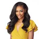 Sensationnel Instant Weave Half Wig - 4 Synthetic Blend wig Adjustable Drawstring for Seamless Hair Blending (1B OFFBLACK)