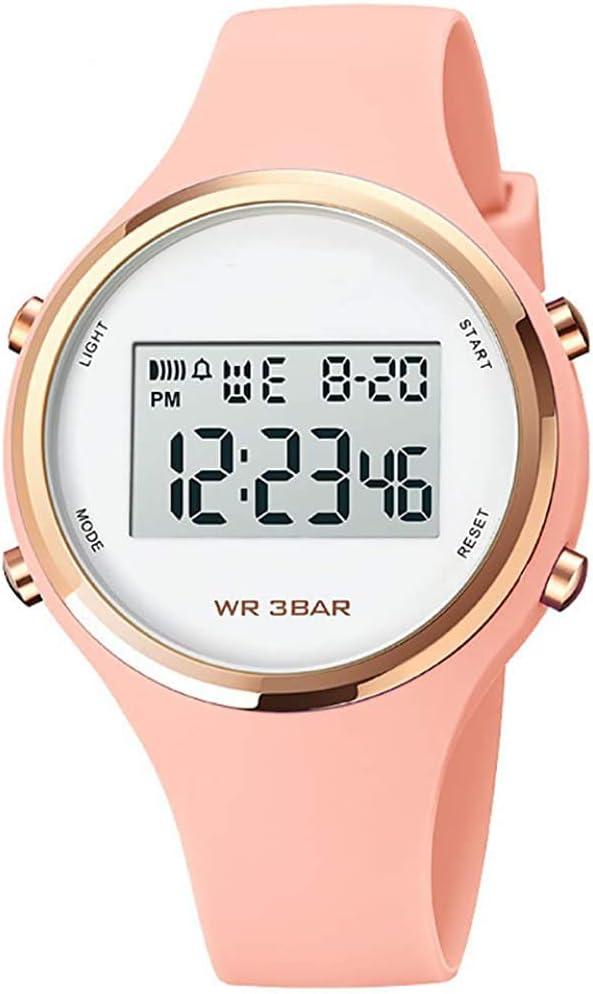 XCZAP Outdoor Sport Watches Alarm Clock Waterproof LED Digital Watch (pink)