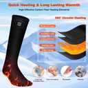 Heated Socks,7.4V 3200mAh Rechargeable Electric Socks for Men Women with 3 Heating Levels, Thermal Socks with Button Control for Ski Hunting Cycling Camping Hiking(Black)