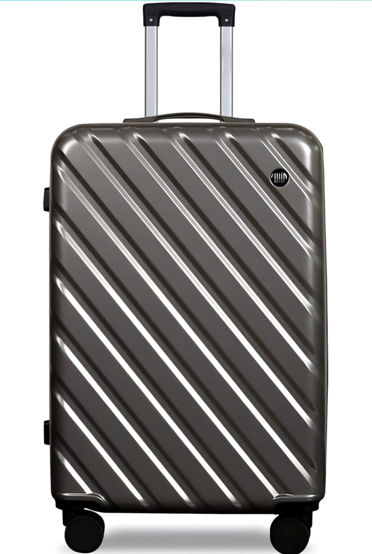 HotWay 24 Inch Expandable Checked In Luggage, Lightweight Hardshell Luggage with Spinner Wheels, Gray
