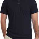 LETAOTAO Short Sleeve Polo Shirts for Men Quick Dry Performance Golf Shirt (Medium, Navy)