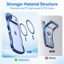 for iPhone Air Case: [Cute Wave Frame][Fit for MagSafe] Military Drop Shockproof Protection, Camera Protective, Glossy Slim Magnetic Wavy Phone Cover for Women Girls 6.5'', Clear/Blue