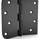 goldenwarm 3 Pack 4in Black Door Hinges Interior Door Hinges Black Matte 4 x 4 Inch with Square & Round Corners, Iron Material