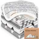 6-Pack Cotton Baby Washcloths for Newborn - Organic Cotton Muslin Soft Wash Cloths for Babies, Infant, Kids, Toddler Towels for Boy, Girl,Super Absorbent Face Cloths,Scratch-free Baby Rags (Grayscape)