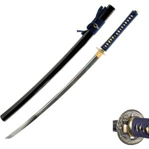 HMS Japanese Samurai Katana Sword, Dragon Tsuba, Hand Forged, 1045 Carbon Steel, Heat Tempered, Full Tang, Sharp