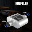 Universal Mufflers, Performance Automotive Exhaust Muffler, Single Chamber center in/center out, silver (2")