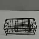 Cisily Kitchen Sink Caddy Organzier with High Brush Holder, Sponge Holder for Sink, 304 Rustproof Stainless, Kitchen Countertop Soap Dispenser Organizer (9.25, Black)