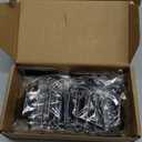 JQK 1/2 Inch Overlay Cabinet Door Hinges Black, 20 Pack 10 Pairs Flush Face Mount Cupboard Self-Closing Kitchen Cabinet Hinges with Door Bumper, CH200-BK-P20