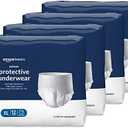 Amazon Basics Unisex Protective Underwear, Overnight Absorbency, Extra Large, 48 Count, (4 Packs of 12)