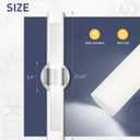 kudos Brushed Nickel Modern Sconces Wall Lighting, Bathroom sconces Set of 2 with Clear Glass and Frosted Glass, Modern LED Vanity Light for Bathroom, 3000K/4500K/6000K Adjustable,KDVL06-BN-2-2PK