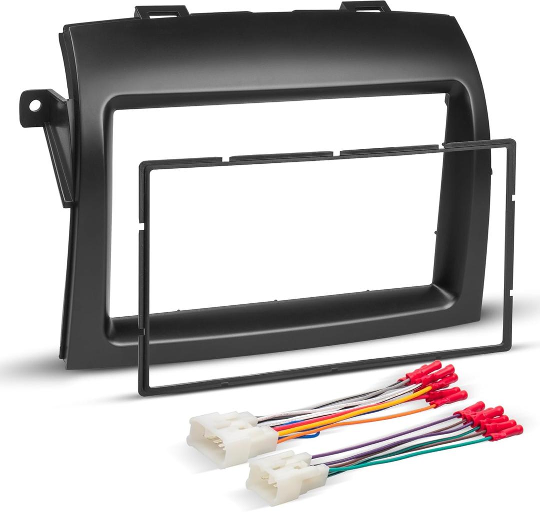 NuIth Double DIN Radio Dash Kit W/Radio Wire Harness for 2004-2010 Toyota Sienna Non JBL System, Double DIN Car Stereo Installation Kit and Stereo Wire Adapter for Aftermarket Radio Install