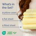 Queen Size 4 Piece Sheet Set - Comfy Breathable & Cooling Sheets - Hotel Luxury Bed Sheets for Women & Men - Deep Pockets, Easy-Fit, Extra Soft & Wrinkle Free Sheets - Yellow Oeko-Tex Bed Sheet Set
