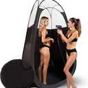 KobbTan Large Deluxe Spray Tan Tent – Pop Up Tent Portable Tanning Booth with Carry Case – Clear Window for Perfect Spray Tanning – Extraction Fan Opening – Easy Clean Spray Tan for Home & Salon