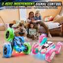 Hamdol Upgraded RC Car for Kids, 360° Rotating Double Sided Stunt Vehicle with Headlights, 2.4GHz 4WD Remote Control Car, USB-C Rechargeable Electric Toy, Birthday for Boys & Girls, Pro
