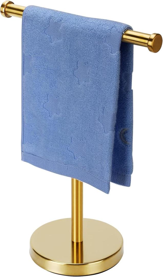 Kalitro Gold Towel Rack Hand Towel Stand, Bathroom Towel Holder Stand SUS304 Stainless Steel (Gold)