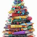 Christmas Tree Desktop Decoration, Book-Shaped Acrylic Ornament, Colorful Holiday Dcor for Tabletop, Sturdy and Festive, for Book Lovers (B)