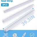 Shower Door Bottom Seal, 3Pack Shower Door Sweep Strip, Frameless Glass Doors Seal Strip for 3/8'' (10mm) Thick Doors, 39.3'' x 0.39'' Showers Water Guard Barrier