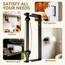 Magnetic Paper Towel Holder for Fridge Grill, Wall Mount Strong Magnet Paper Towel Holder Adhesive Kitchen Hanging Ratchet Paper Towel Holder No Drill Under Cabinet Paper Towel Holder Stainless Steel