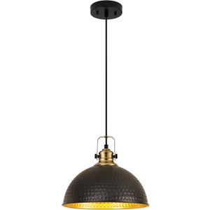 Black Pendant Lights Kitchen Island Industrial Pendant Light Fixtures Dome Kitchen Island Lights Metal Shade Modern Pendant Lighting for Bar Farmhouse Dining Room Bedroom Hallway 1 Pack