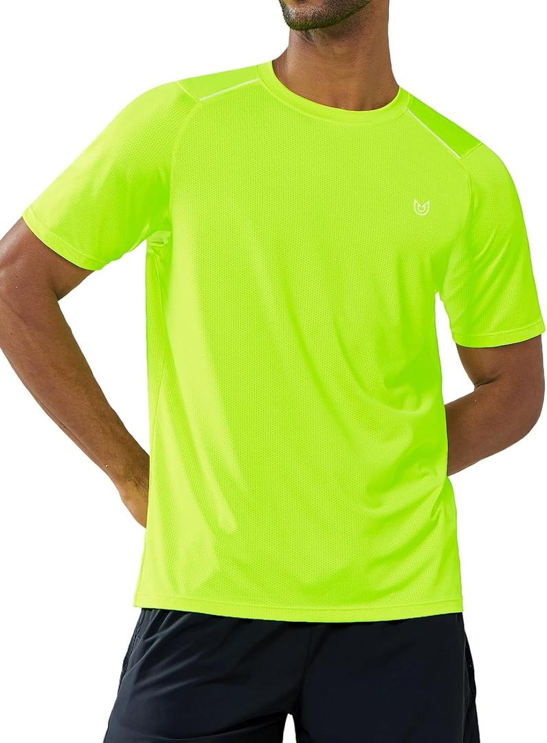 NORTHYARD Men's Athletic Running T-Shirts Workout Lightweight Short Sleeve Performance Shirts Top Tee (Green, XL)