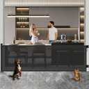 Huafly 71Inch Retractable Baby Gates, no Drilling Baby Gates, Child Gates, Safety Gates, Extra Long Dog Gates on Doorways, Stairs, Outdoor, Indoor (Black, 71 Inch)