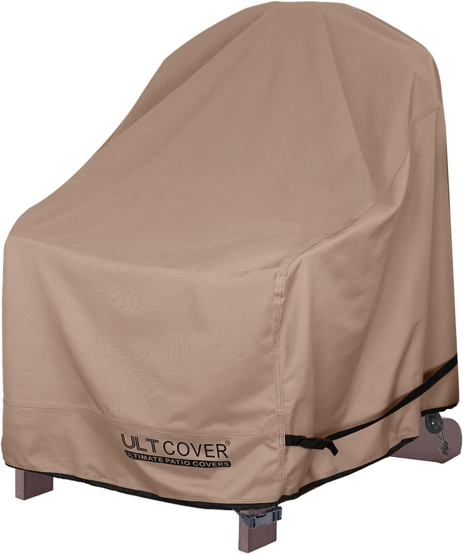 ULTCOVER Waterproof Patio Adirondack Chair Cover for Outdoor Chair Size Upto 28W x 31D x 36H inch (Brown)