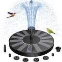AISITIN Solar Bird Bath Fountain with 6 Nozzles, Solar Fountain Pump for Bird Bath with Brackets, Solar Powered Floating Water Pump for Bird Bath, Ponds, Garden, Fish Tank and Outdoor (1.5W)