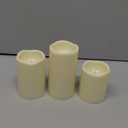 CANDLE CHOICE Waterproof Outdoor Battery Operated Flameless Candles with Timer Realistic Flickering Plastic Fake Electric LED Pillar Lights for Lantern Garden Wedding Christmas Decorations 3 Pack (3"x4",5",6", Ivory)