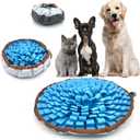 Dog Snuffle-Mat Slow-Feeder-Bowl - Simulating Grassland for Boredom, Encourages Natural Foraging Skills for Pet, Treat Indoor Outdoor Stress ReliefBlue
