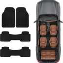 BDK 3-Row ProLiner Original Heavy Duty 4pc Front & Rear Rubber Floor Mats for Car SUV Van (Fits 3rd Row Vehicles) - All Weather Protection Universal Fit (Black)