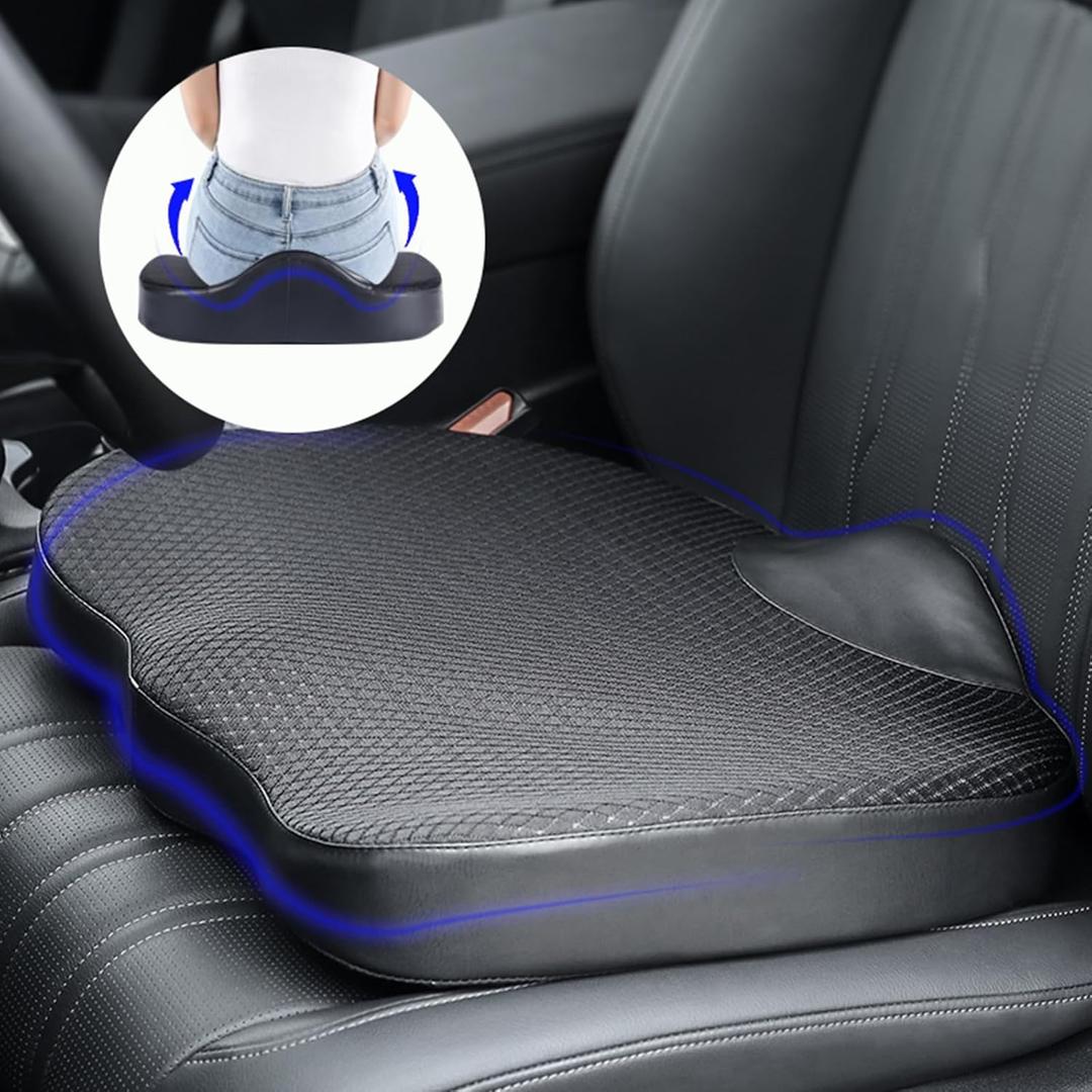 Decompression Cushion, Comfort Memory Foam Seat Cushion for Car Seat Drivers, Tailbone (Coccyx) Pain Relief Cushion, Office Chair Cushion (Black)