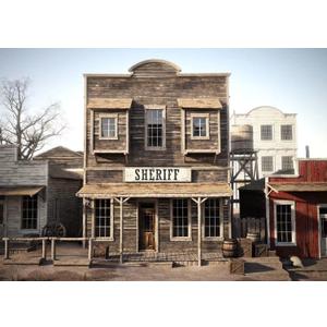 BELECO 10x8FT Fabric Western Backdrop Wooden Building Sheriff Background Wild West Cowboy Themed Party Banner Decorations Ameican History Culture Kids Adults Portrait Photo Booth Shoot Studio Props