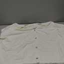 Saodimallsu Womens Spring Oversized Cardigans Batwing Short Sleeve Lightweight Button V Neck Casual Knit Sweater Tops (X-Large, White)