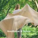 EMME Cotton Bed Blanket Twin Size Soft Muslin Boho Bedding Lightweight Breathable Light Tan Twin Blanket All Season Gauze,Twin (60" x 80"), 02 - Beige