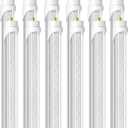 Barrina 8 Foot LED Bulbs, 44W 5500lm 6500K, Super Bright, T8 T10 T12 LED Tube Lights, FA8 Single Pin LED Lights, Clear Cover, 8 Foot LED Bulbs to Replace Fluorescent Light Bulbs (Pack of 12)