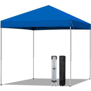 6x6 Pop Up Canopy Tent, Easy Setup Canopy for Outdoor Shades (Blue)