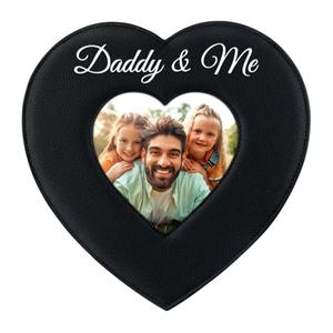 PETCEE Daddy and Me Picture Frame- 4 x 4 Heart Christmas Keepsake Gifts for Dad Daddy Picture Frame Gifts from Daughter Christmas Thanksgiving Birthday Valentines' Day Fathers' Day Gift for Dad,Pack Of 2