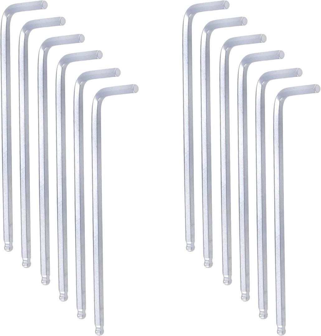 12pcs Ball End Long-arm Hex Key Wrench (4mm-Width)