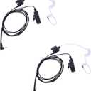 2Pcs 2.5mm Acoustic Tube Earpiece with PTT Mic Two Way Radio Headset for Motorola Talkabout T200 T210 T260 T600 T800 for Hytera HYT TC-310 TC-320 Garmn rino 650 750 755 Walkie Talkie (2 Pack)
