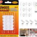 Ainiv 2-Packs Indoor Mini Light Clips, Damage Free Hanging Christmas String Light Hooks with Adhesive Strips, Clear Wall Clip for Hanging Lights Xmas Decor and Cables, 40 Clear Clips and 40 Strips (Small)