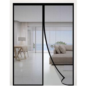 RELIANCER Fiberglass Magnetic Door Screen,Fit Door Size 34"x94.5",Auto Close Screen Door Mesh w/Magnets,Patio Doorway Net Screens,Self-Closing Doors Cover,Anti Mosquito Doorway Curtain,Mesh Partition