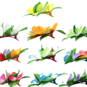 set of 10 flower style clips, for hair or decorating