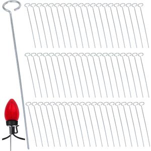 60Pcs 12 Inch Christmas Light Stakes Metal Light Stakes for Christmas Lights Yard Lawn Light Stakes for C7 and C9 Ground Stakes for Christmas Lights
