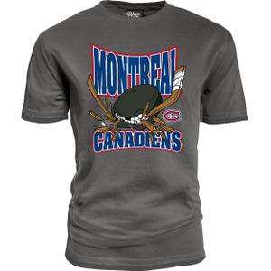 Blue 84 Montreal Canadiens NHL Officially Licensed Youth T-Shirt Ringspun Hockey Bite, Large Black