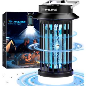 PALONE Bug Zapper for Outdoor Indoor, Mosquito Zapper Rechargeable Fly Killer, Portable Electric Fly Traps, Mosquito Killer, Insect Pest Control with LED Light for Backyard, Patio, Camping, Fishing
