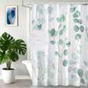 Eucalyptus Leaf Shower Curtains, 72"x72"in 3D Embossed Butterflies Design,Sage Watercolor Plants Bathroom Curtains Bathtub Home Decor Waterproof Fabric Machine Washable with 12 PCS Hooks