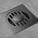 Square Floor Drain with Backflow Preventer, 4 x 4 inch, Stainless Steel 304,for Kitchen Bathroom Balcony Backyard, Brass Core, Gunmetal Gray, Double-Purpose 005